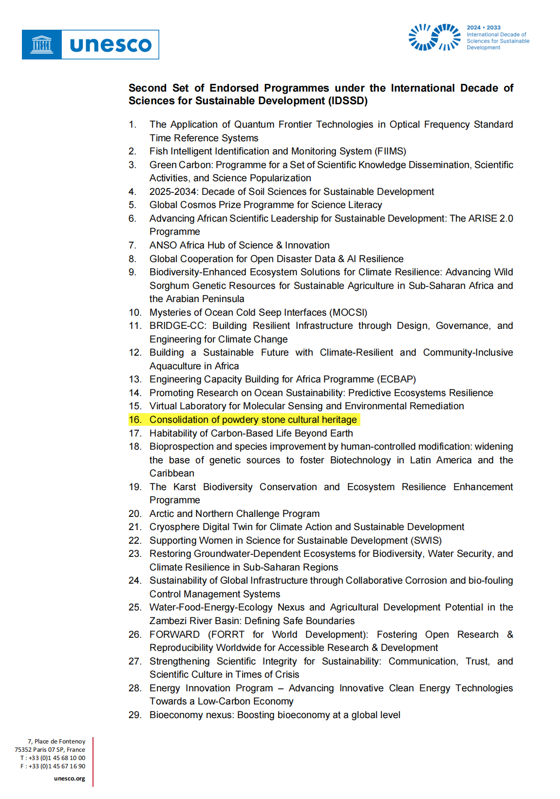 中國科大“粉化石質文物加固保護”入選聯合國教科文組織“科學十年”框架